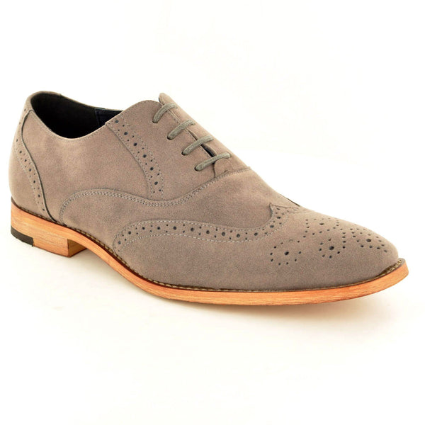 CLASSIC BROGUES IN GREY FAUX SUEDE - The Sole Box