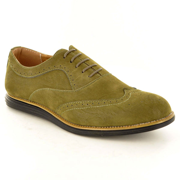 KHAKI CONTRAST SOLE LACE UP BROGUE - The Sole Box