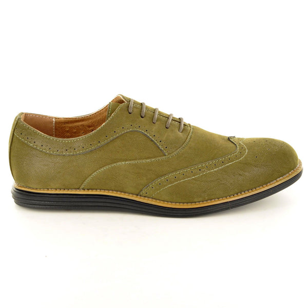 KHAKI CONTRAST SOLE LACE UP BROGUE - The Sole Box