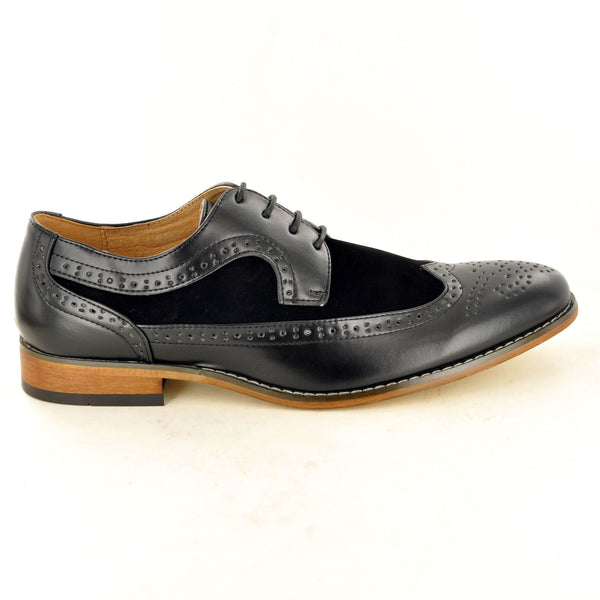 BLACK CANVAS DETAIL BROGUE - The Sole Box