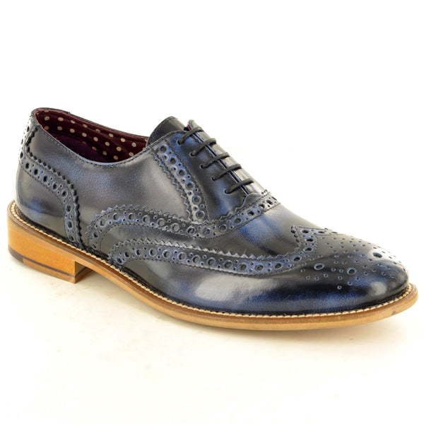 NAVY GATSBY LEATHER LONDON BROGUES - The Sole Box