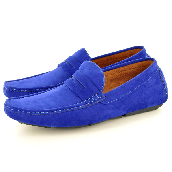 CASUAL PENNY LOAFERS IN BLUE SUEDE