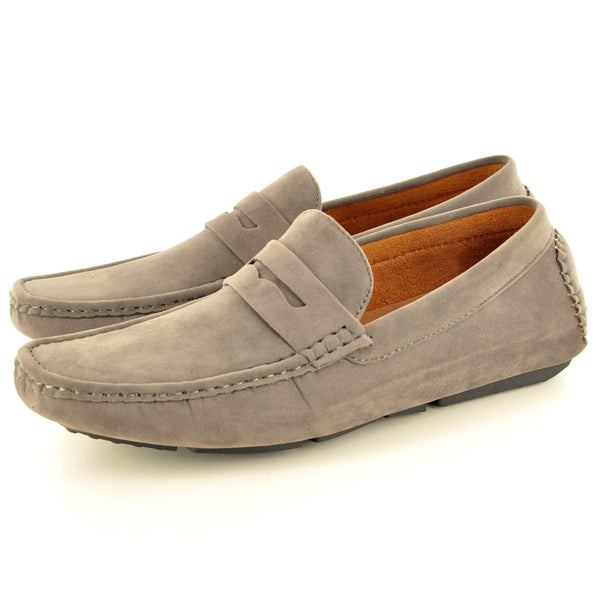 PENNY LOAFERS IN GREY SUEDE